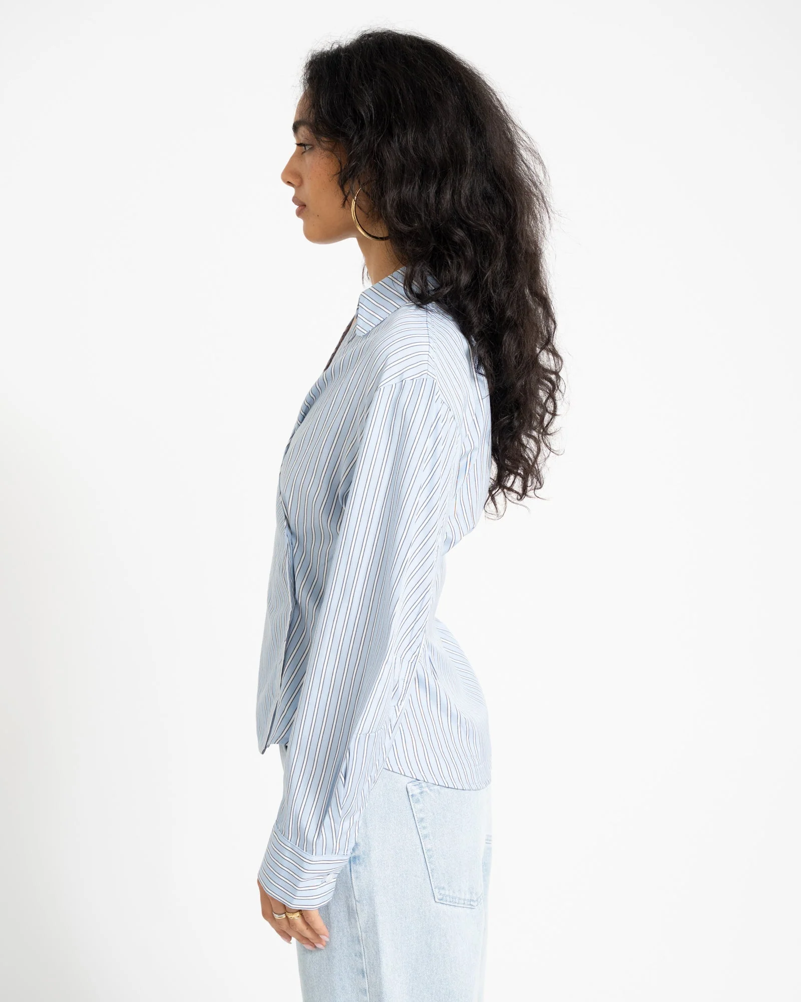 TILTIL Striped Liana Blouse Light Blue - Image 4