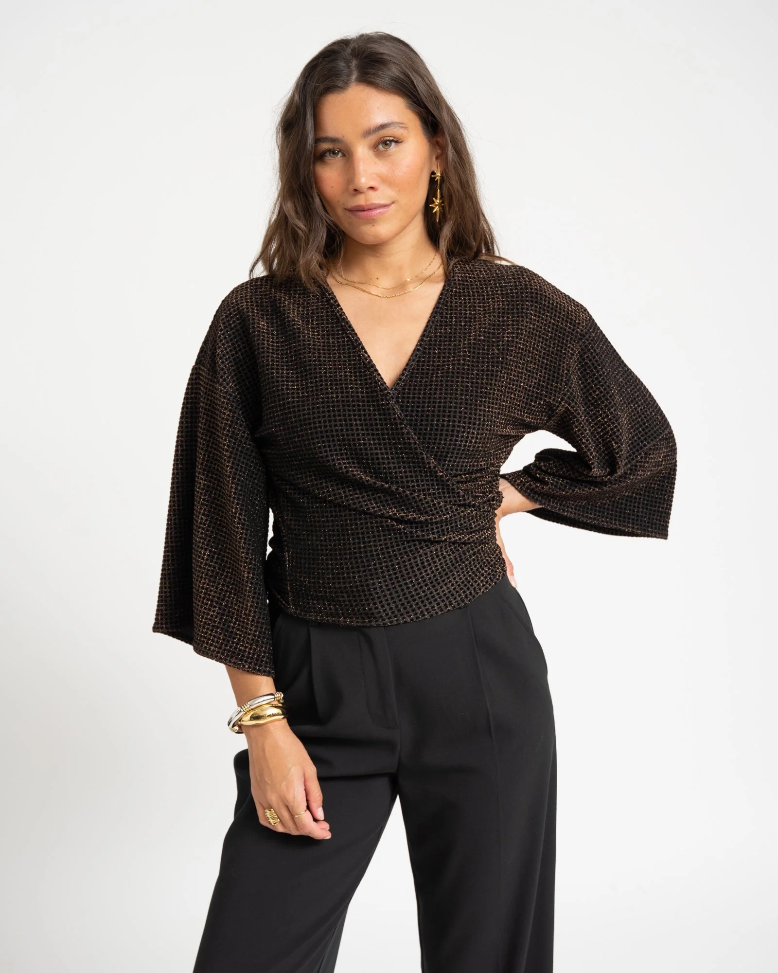 TILTIL Sunny Velvet Checkered Gold One Size
