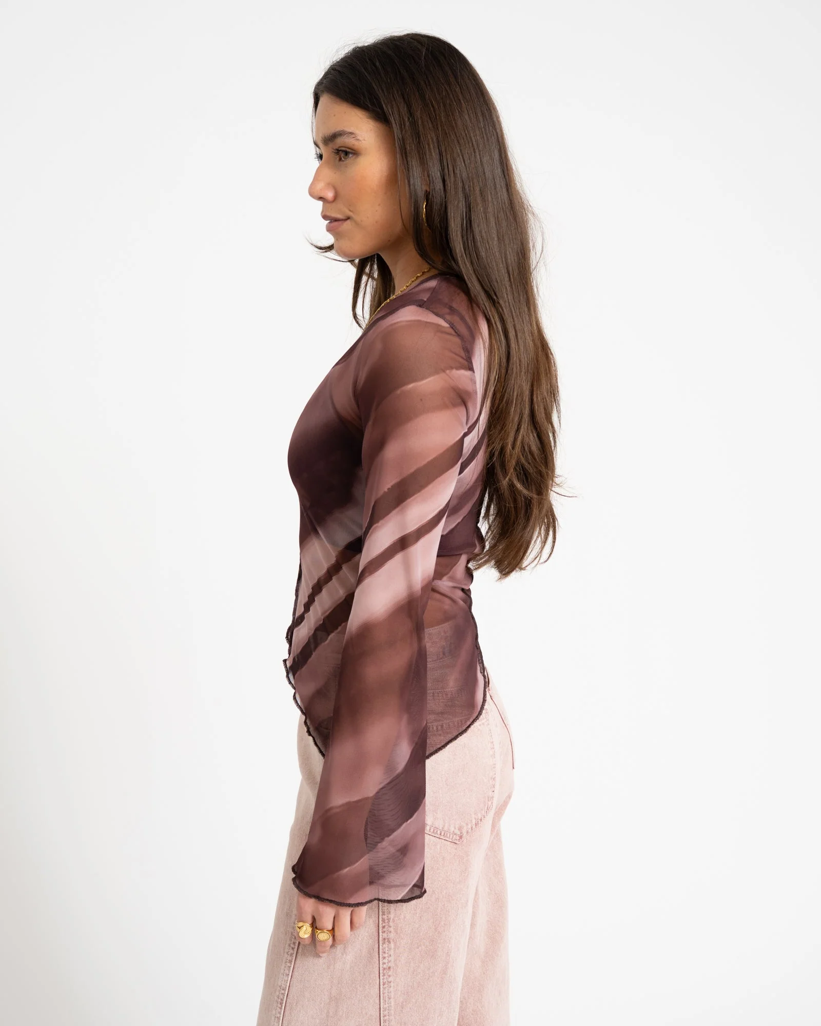 TILTIL Suzie Mesh Top Detail Burgundy - Image 4