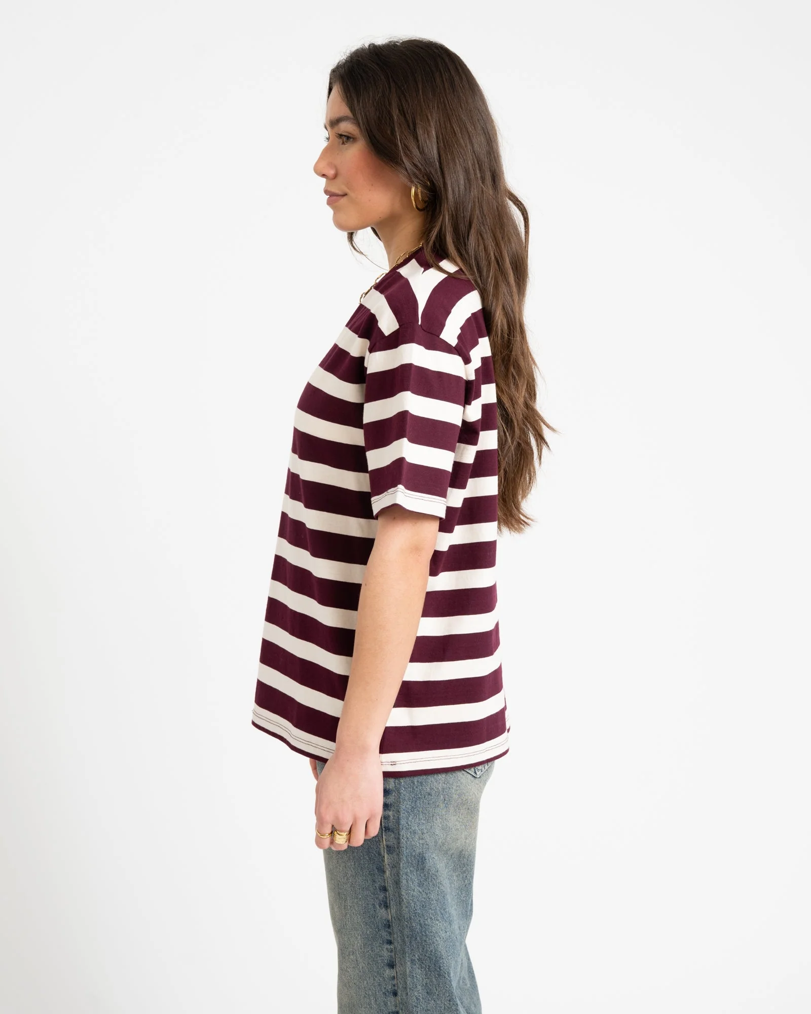 TILTIL Thick Striped Luc Tee Aubergine - Image 3
