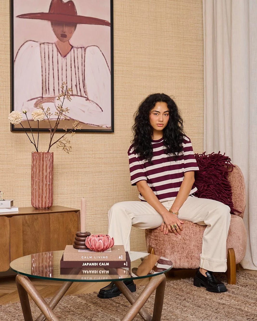 TILTIL Thick Striped Luc Tee Aubergine - Image 6
