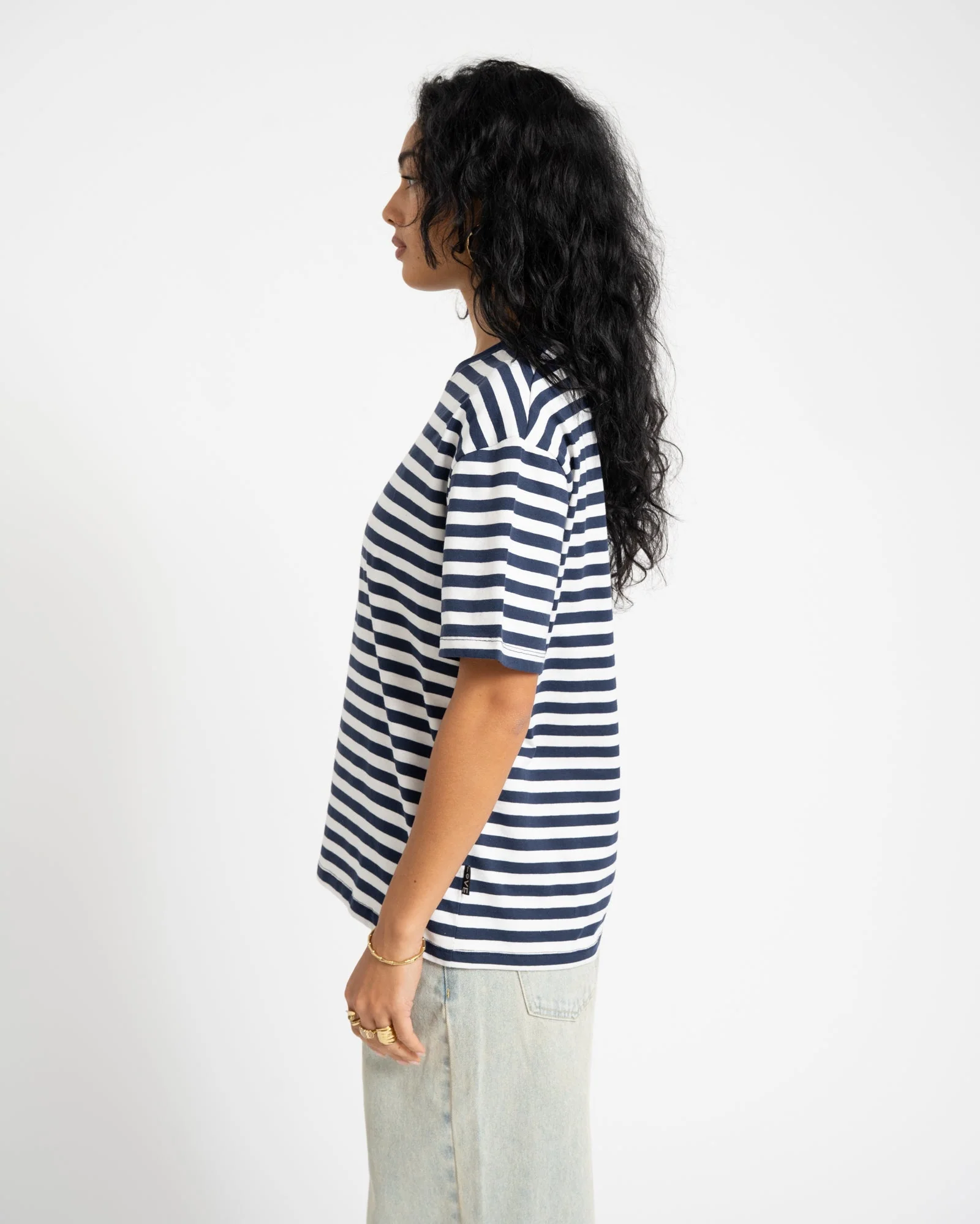 TILTIL Thin Striped Luc Tee Dark Blue - Image 3