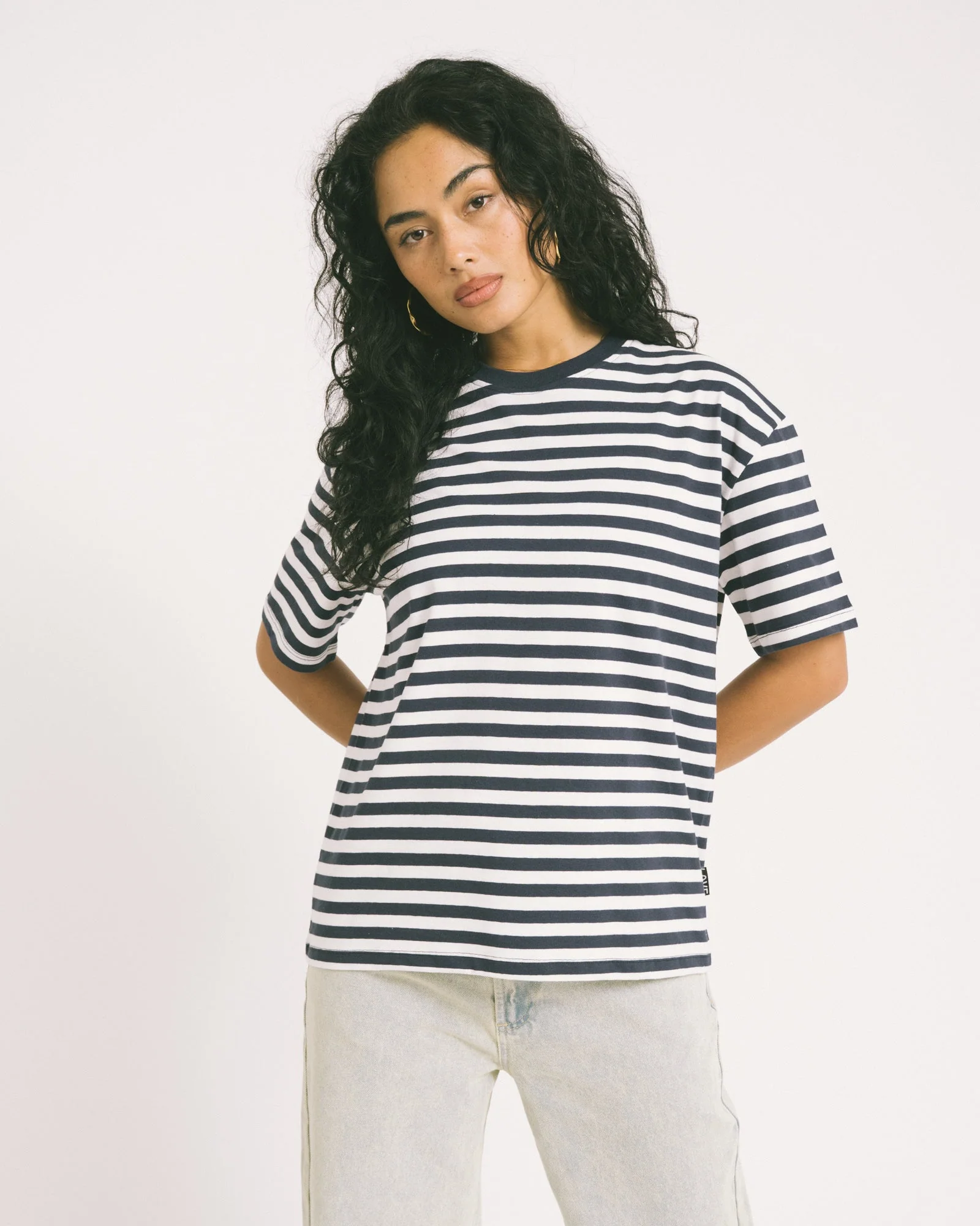 TILTIL Thin Striped Luc Tee Dark Blue - Image 6