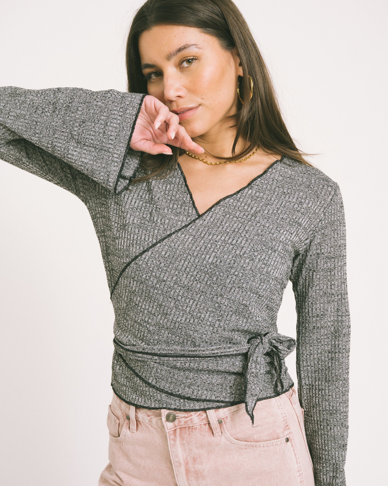 TILTIL Willy Wrap Flare Grey Melange