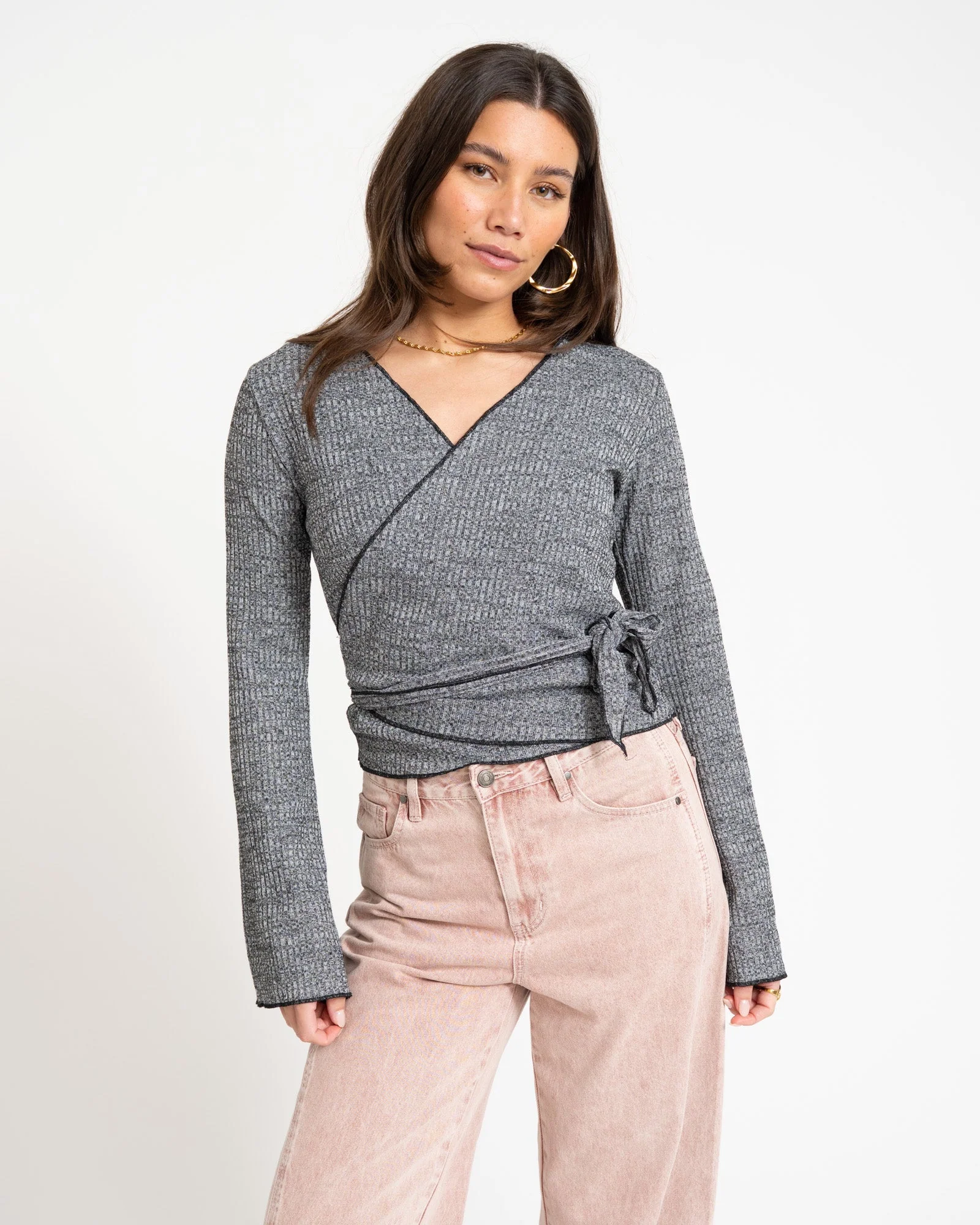 TILTIL Willy Wrap Flare Grey Melange - Image 2